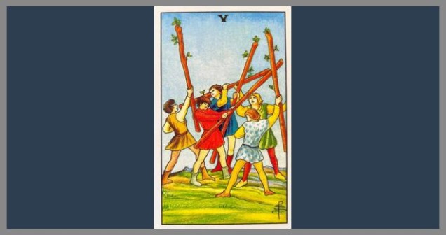 Değnek Beşlisi Tarot Aşk, Kariyer ve Para Anlamı